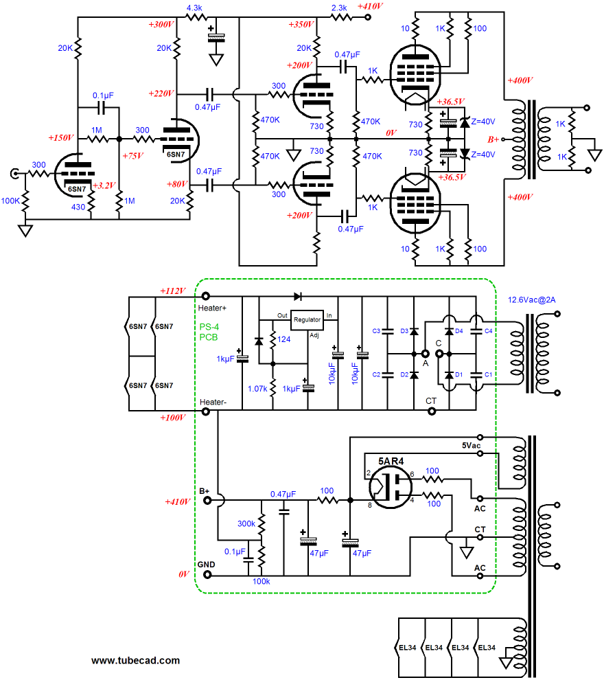 El34 Push Pull Amplifier Schematic